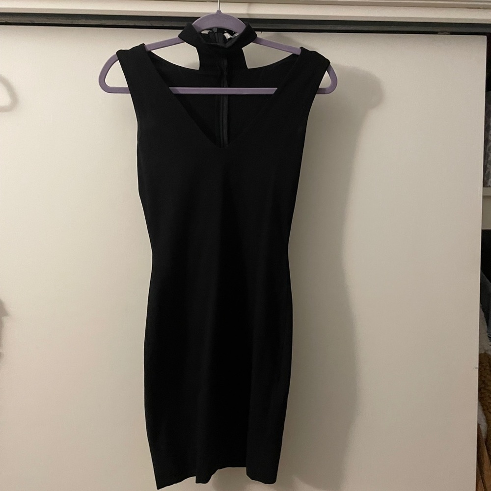 Black mini dress with built in chocker